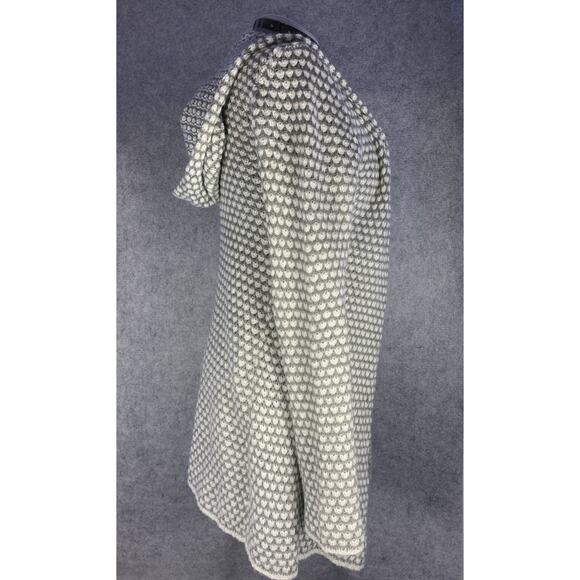Baciano Women’s S Duster Cardigan With Hood Gray And White Crochet Bell Sleeves - Picture 4 of 14